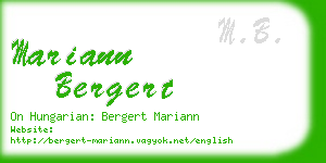 mariann bergert business card